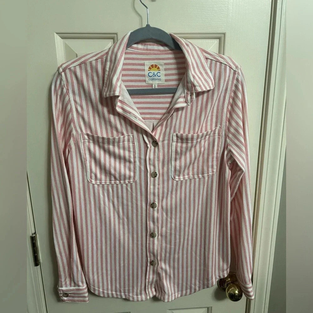 Revolve C & C California Soft‎ Button Down Shirt Red Small
